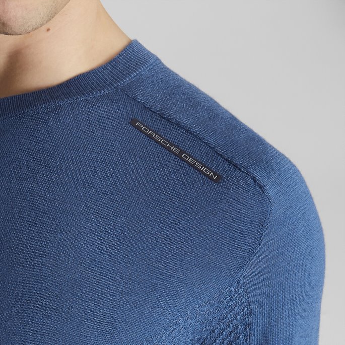 Puma På Tilbud Lake Blue Porsche Design Evoknit V-hals Genser For Menn
