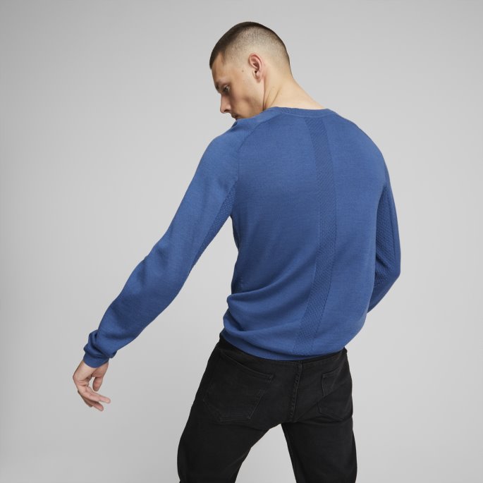 Puma På Tilbud Lake Blue Porsche Design Evoknit V-hals Genser For Menn