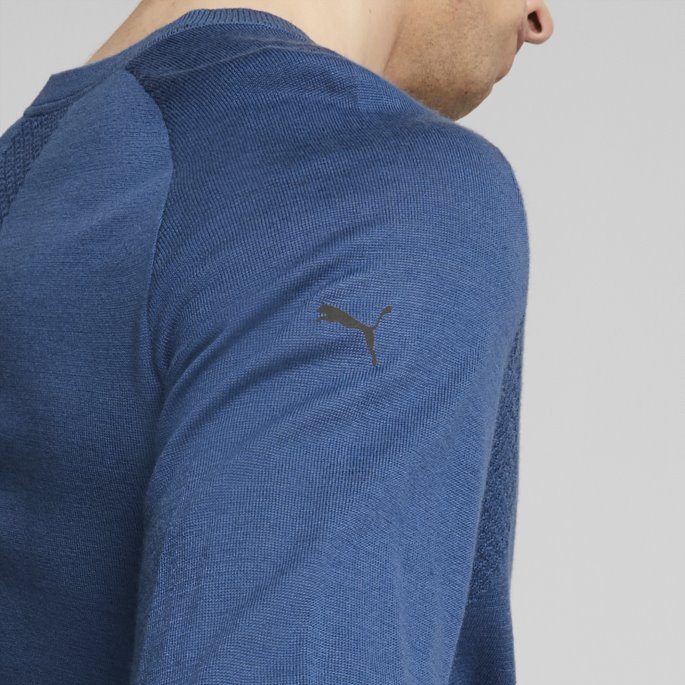 Puma På Tilbud Lake Blue Porsche Design Evoknit V-hals Genser For Menn