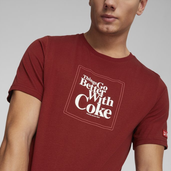 Puma På Tilbud X Coca-cola Grafisk Herre-t-skjorte Intens Rød