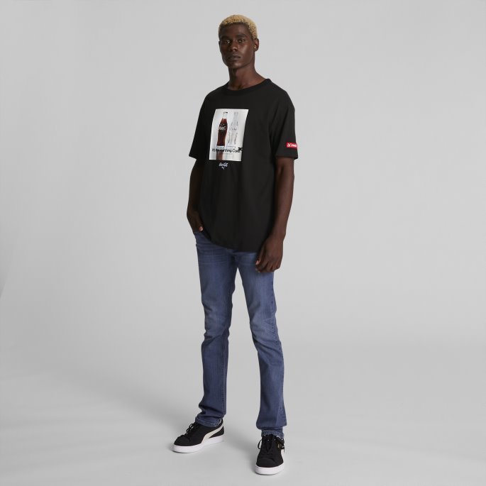 Puma På Tilbud X Coca-cola Avslappet T-skjorte For Menn Svart
