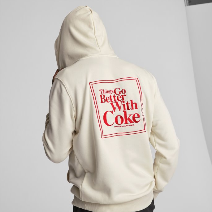 Puma På Tilbud X Coca-cola Hettegenser For Menn Ivory Glow