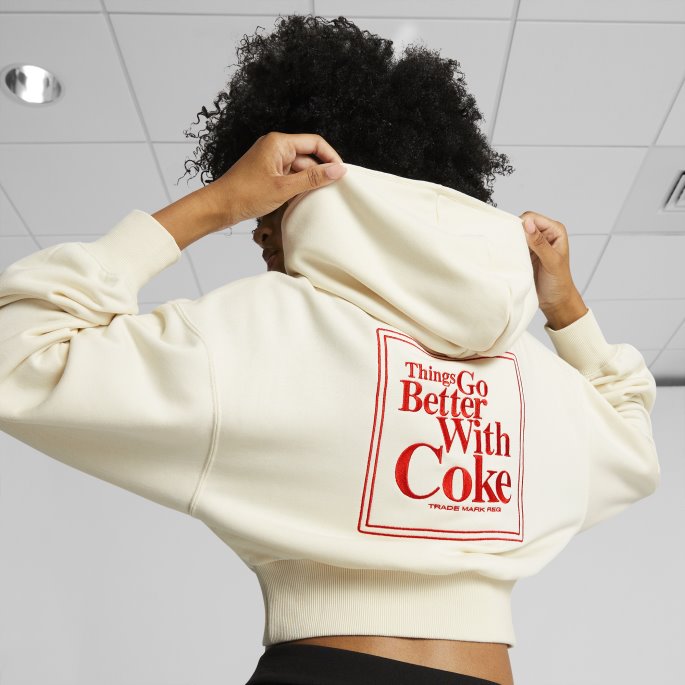 Puma På Tilbud X Coca-cola Hettegenser For Kvinner Ivory Glow