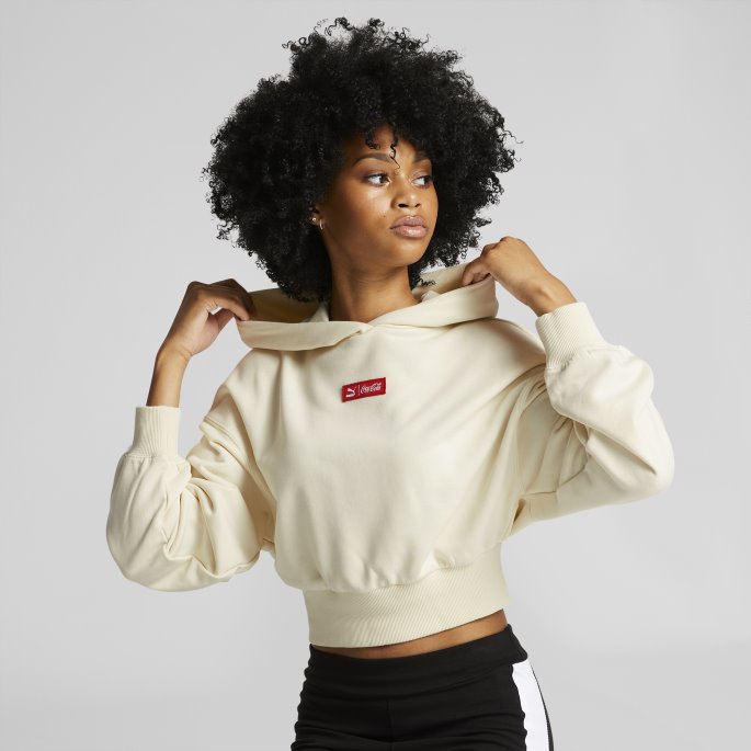 Puma På Tilbud X Coca-cola Hettegenser For Kvinner Ivory Glow