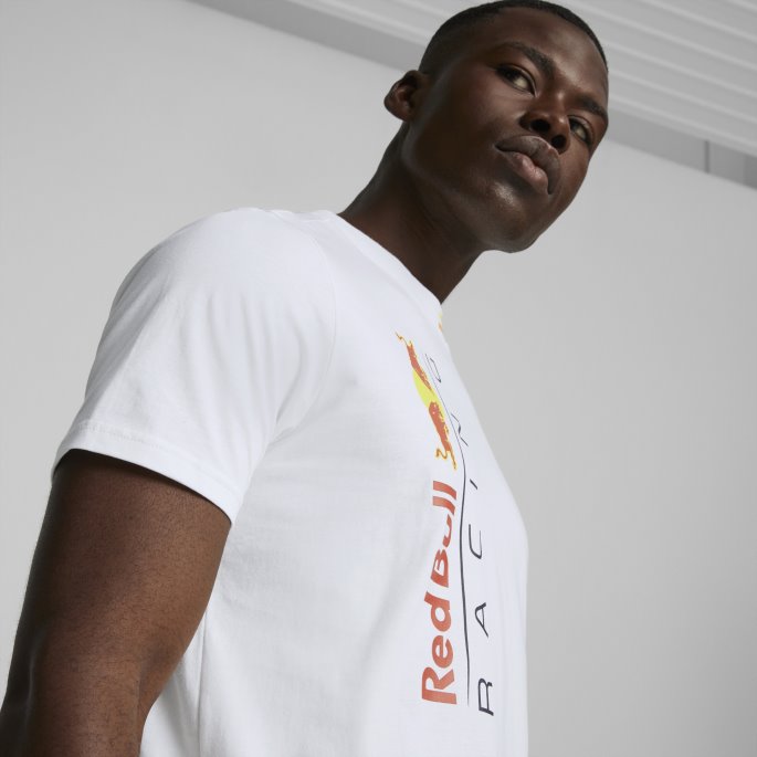 Puma På Salg Red Bull Racing Herre Stor Logo T-skjorte Hvit