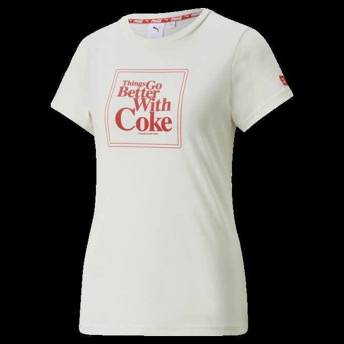 Puma På Tilbud X Coca-cola Grafisk T-skjorte For Kvinner Ivory Glød
