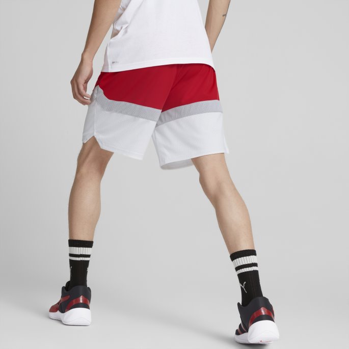 Puma På Tilbud Splash Basketball Shorts For Menn Høyrisiko Rød-havn Tåke