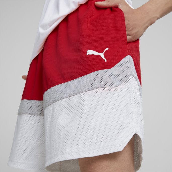 Puma På Tilbud Splash Basketball Shorts For Menn Høyrisiko Rød-havn Tåke