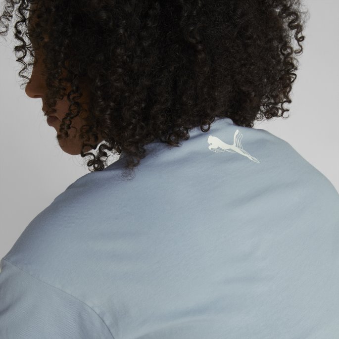 Blue Wash Puma På Tilbud Mod Cropped Basketball Tee Kvinner