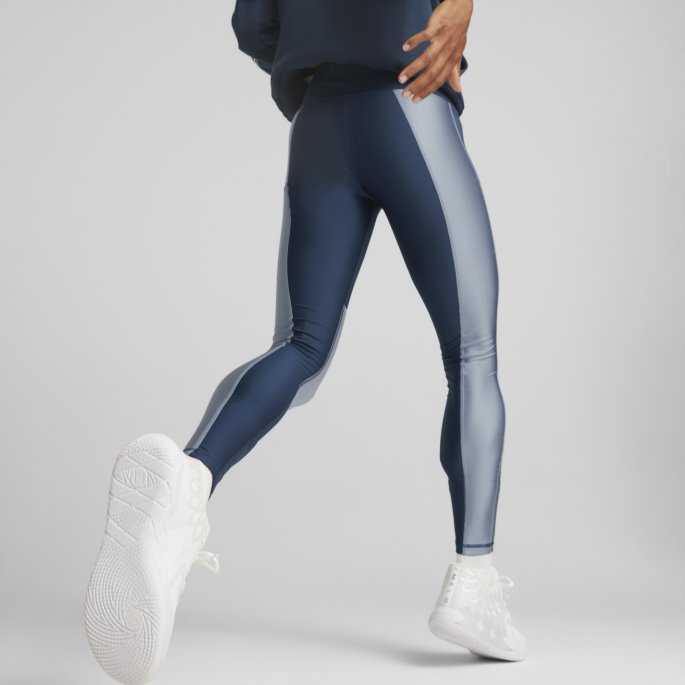 Marine Blå-blå Wash Mod Basketballleggings For Kvinner Puma På Salg
