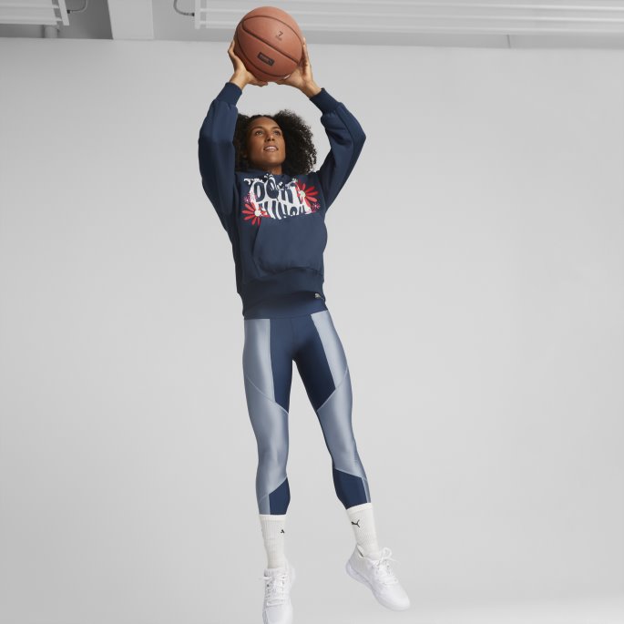 Marine Blå-blå Wash Mod Basketball Leggings For Kvinner Puma På Salg