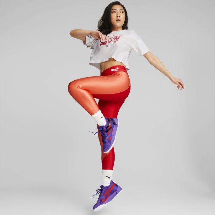 Puma På Tilbud Mod Basketball Leggings Kvinner Høyrisiko Rødglødende Koraller