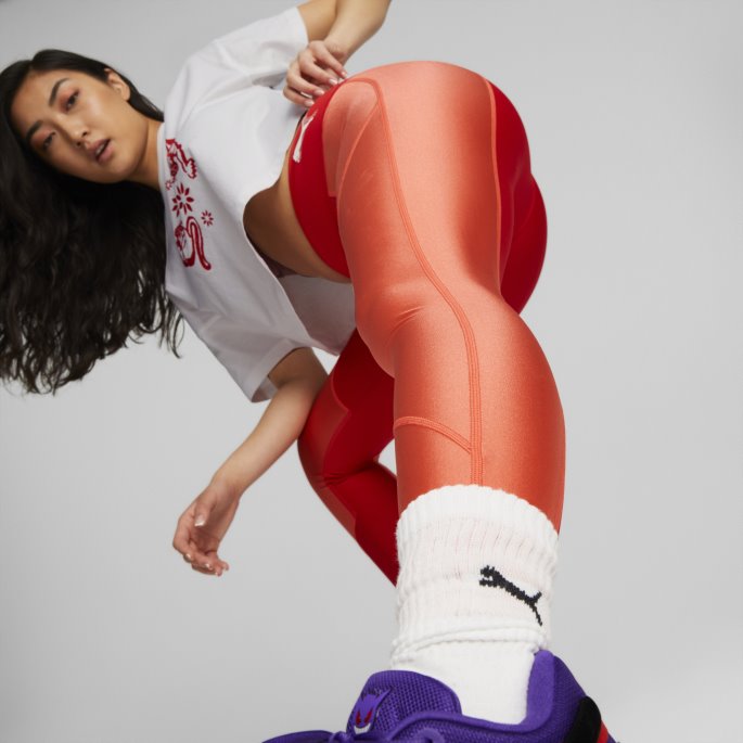 Mod Basketball Leggings For Kvinner Høyrisiko Rødglødende Korallpuma På Salg