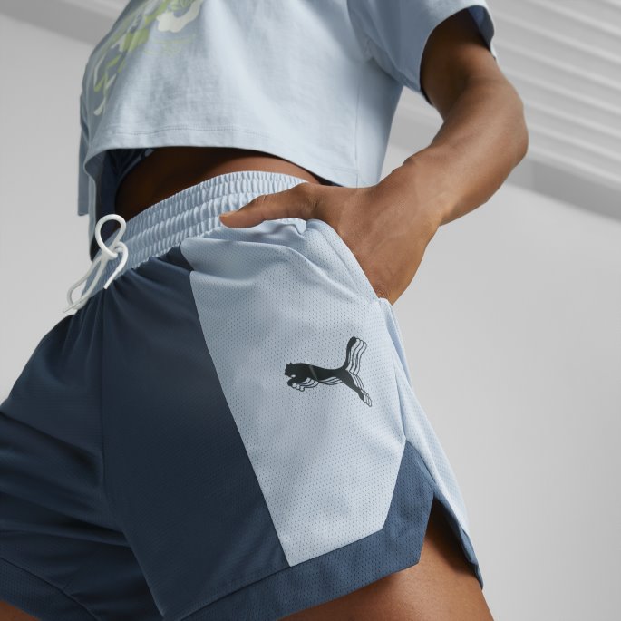 Mod Mesh Basketballshorts Kvinner Blå Vask-marinblå Puma På Salg