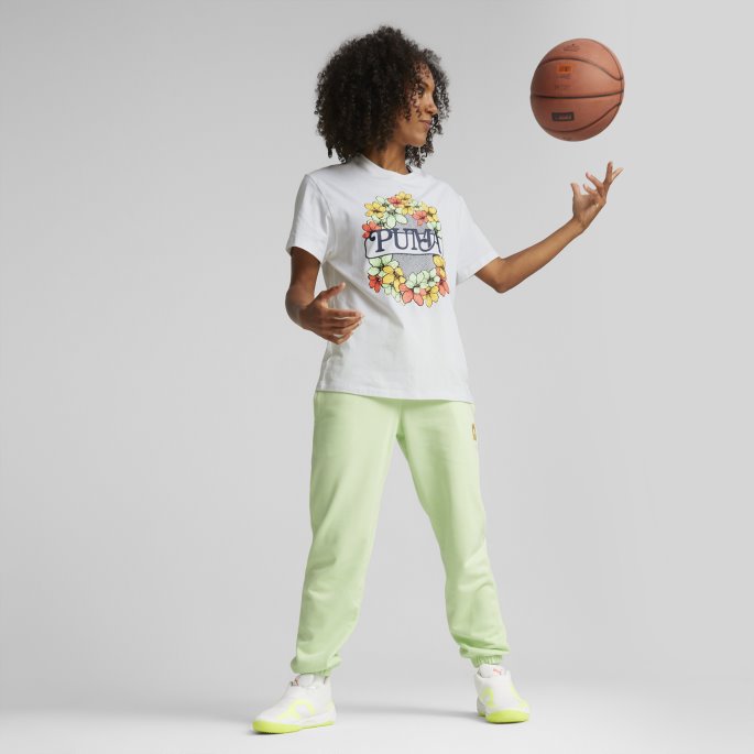 Mod Grafisk Basketball T-skjorte Kvinner Puma På Salg Hvit