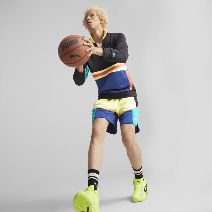 Svart-flammende Blå Pop Art Basketball Genser Menn Puma På Salg