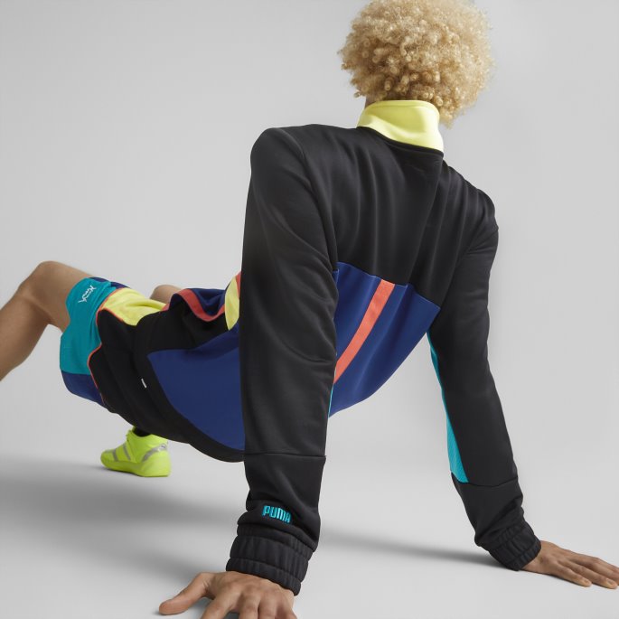 Puma På Tilbud Pop Art Basketball Genser Menn Svart-flammende Blå