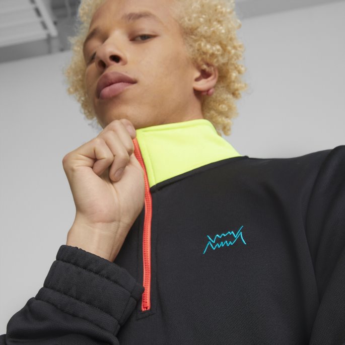 Svart-flammende Blå Puma På Salg Pop-art Basketballgenser For Menn