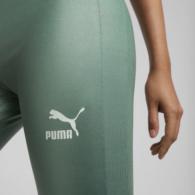 Dyp Skog Puma På Tilbud T7 Skinnende Leggings Med Høy Midje For Kvinner