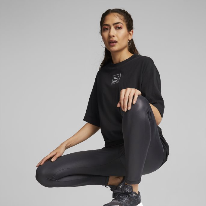 Puma På Tilbud T7 Skinnende Høy Midje Leggings Dame Svart