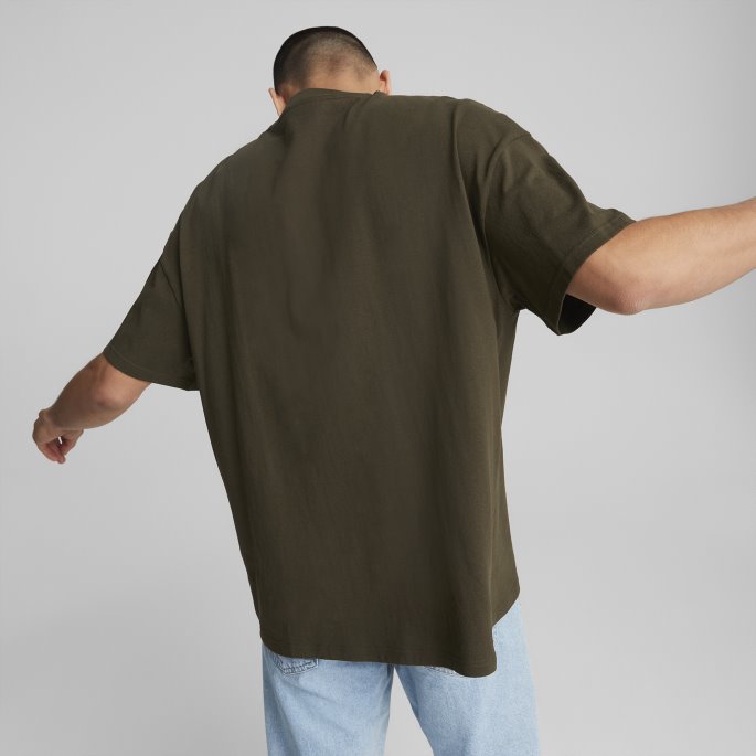 Puma På Tilbud Klassikere Oversized Tee Menn Dyp Oliven
