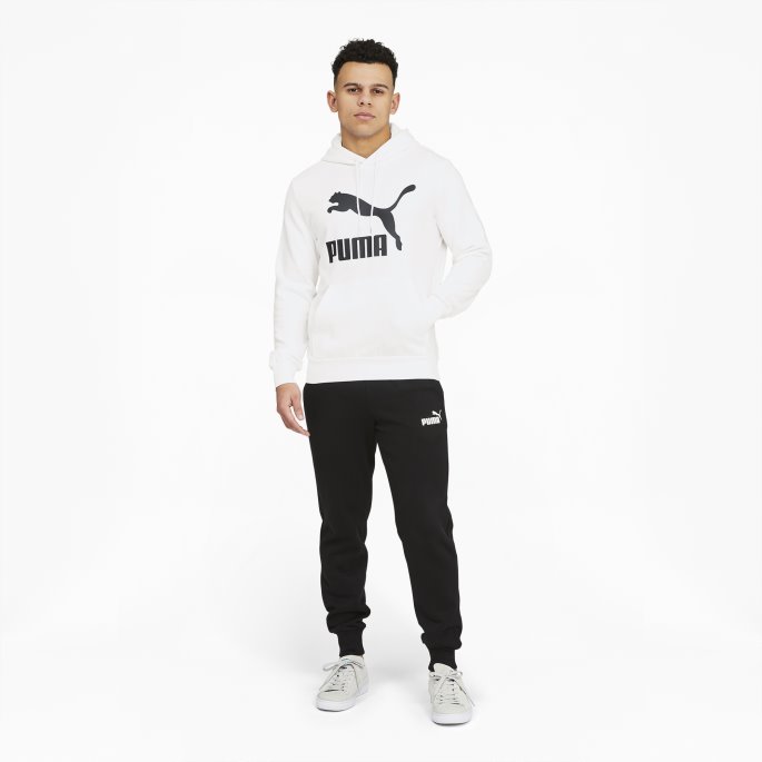 Hvit-svart Puma På Salg Classics Logo Hettegenser For Menn