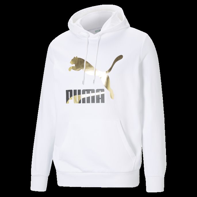 Hvit-svart Puma På Salg Classics Logo Hettegenser For Menn
