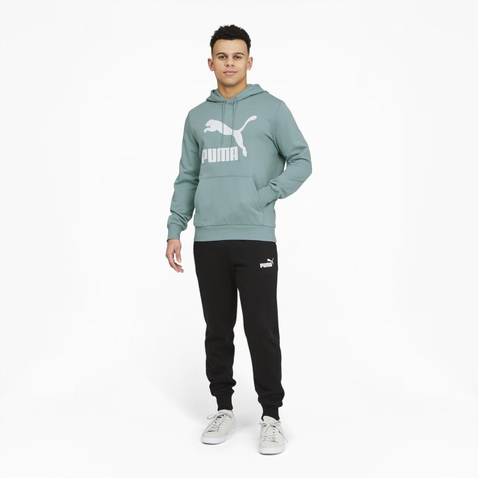 Classics Logo Hettegenser For Menn Puma På Salg Mineral Blå-hvit