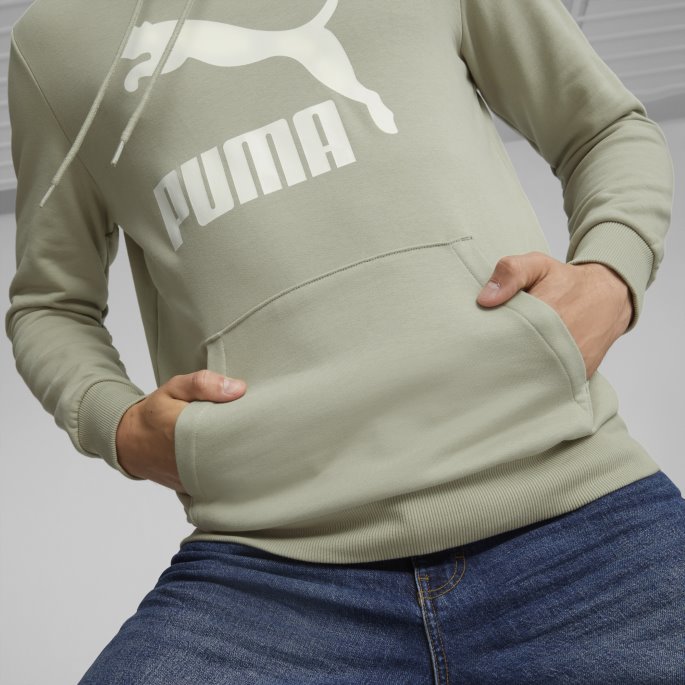 Pebble Grey Classics Logo Hettegenser For Menn Puma På Salg