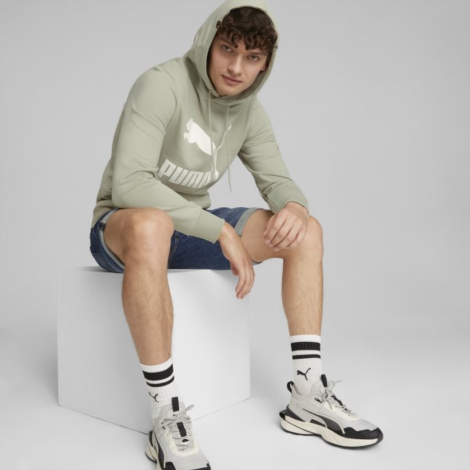Pebble Grey Classics Logo Hettegenser For Menn Puma På Salg