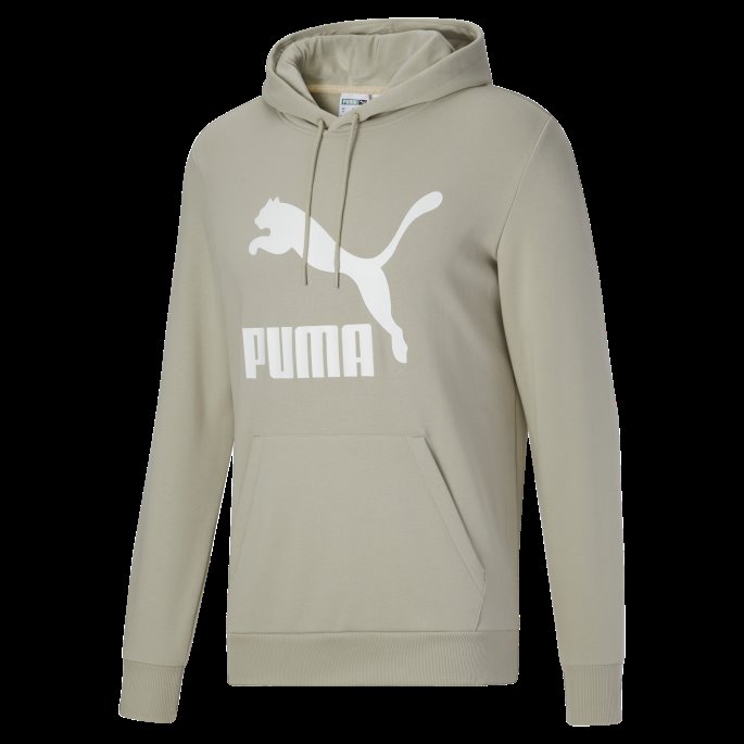 Pebble Grey Classics Logo Hettegenser For Menn Puma På Salg