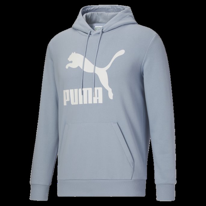 Classics Logo Hettegenser For Menn Blå Vask Puma På Salg