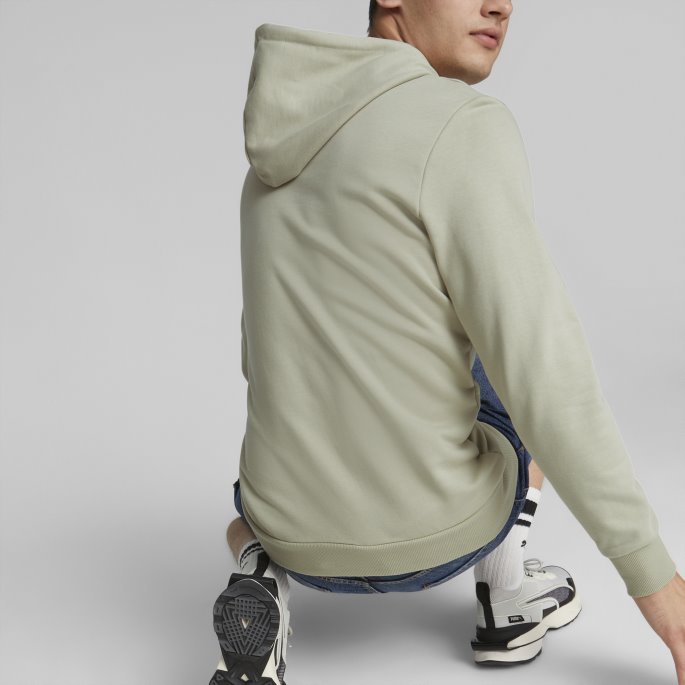 Pebble Grey Puma På Tilbud Classics Logo Hettegenser For Menn Bt
