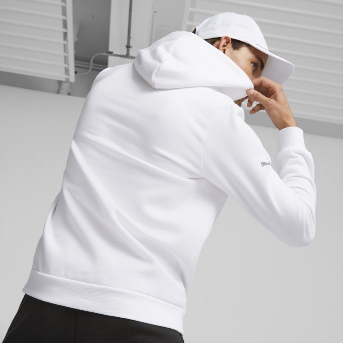 Puma På Tilbud Hvit Bmw M Motorsport Nødvendigheter Fleece Hettegenser Herre