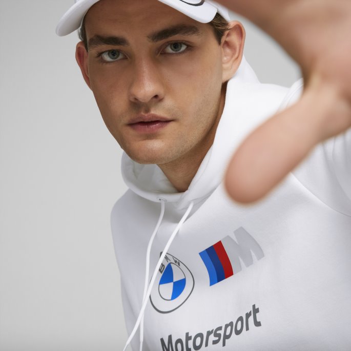 Puma På Tilbud Hvit Bmw M Motorsport Nødvendigheter Fleece Hettegenser Herre