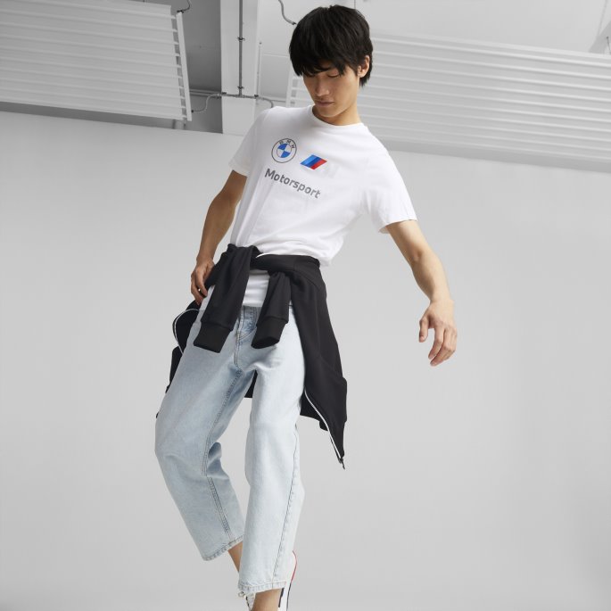 Puma På Tilbud Hvit Bmw M Motorsport Essentials Logo Tee Herre