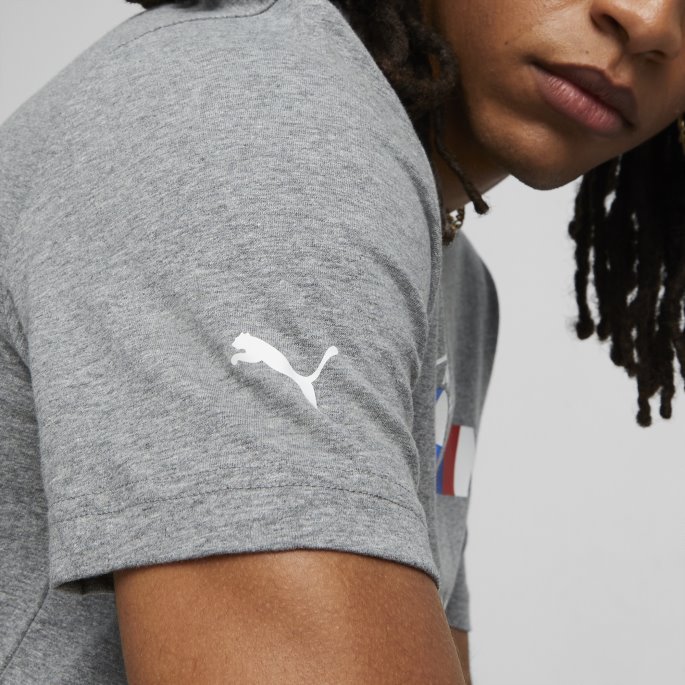 Puma På Tilbud Bmw M Motorsport Nødvendigheter Logo T-skjorte Herre Mellomgrå Lyng