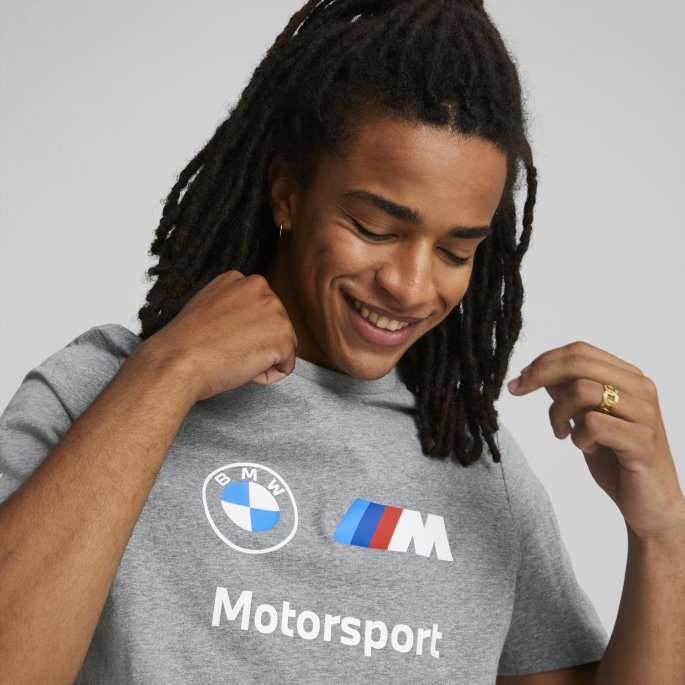 Bmw M Motorsport Nødvendigheter Herre Logo T-skjorte Mellomgrå Lyng Puma På Salg