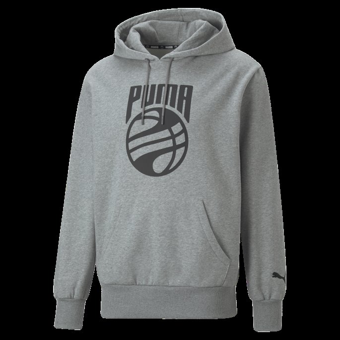 Puma På Tilbud Mellomgrå Lyng Posterize Basketball Hettegenser For Menn