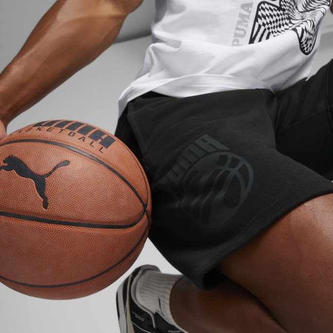 Svart Puma På Salg Grafisk Booster Basketballshorts For Menn