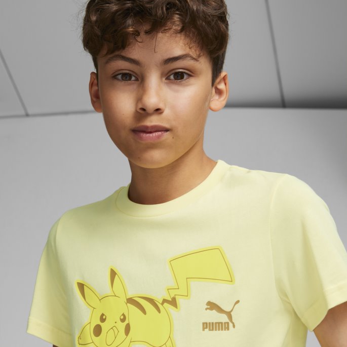 Puma På Tilbud X Pokmon Big Kids' T-skjorte Blek Sitron