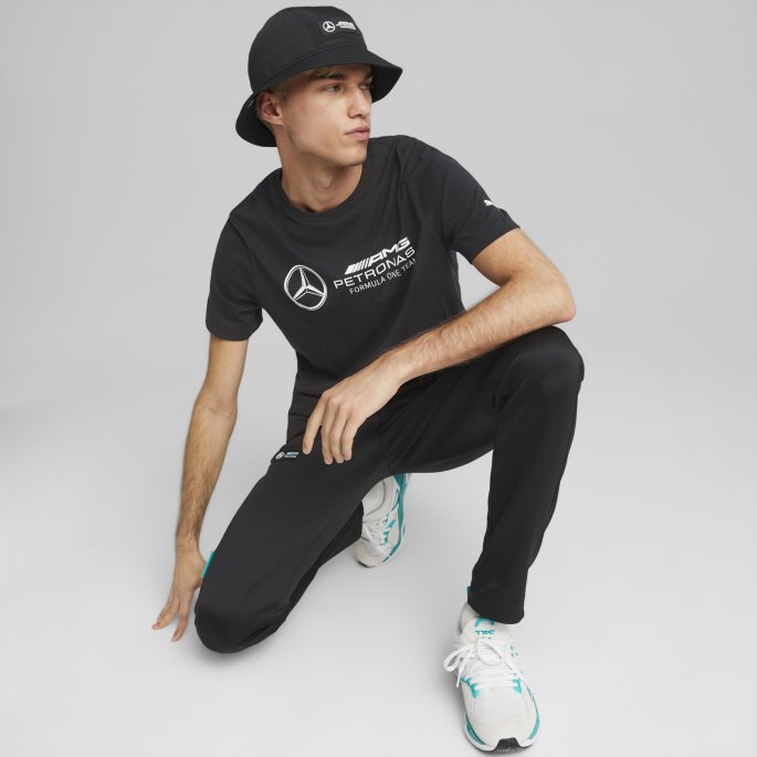 Mercedes-amg Petronas Motorsport F1 Essentials Logo Tee Herre Svart Puma På Salg