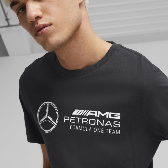 Mercedes-amg Petronas Motorsport F1 Essentials Logo Tee Herre Svart Puma På Salg