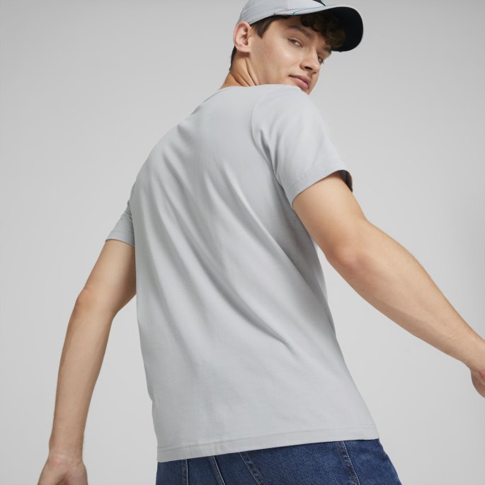 Mercedes-amg Petronas Motorsport F1 Essentials Logo Tee Herre Mercedes Team Silver Puma På Salg