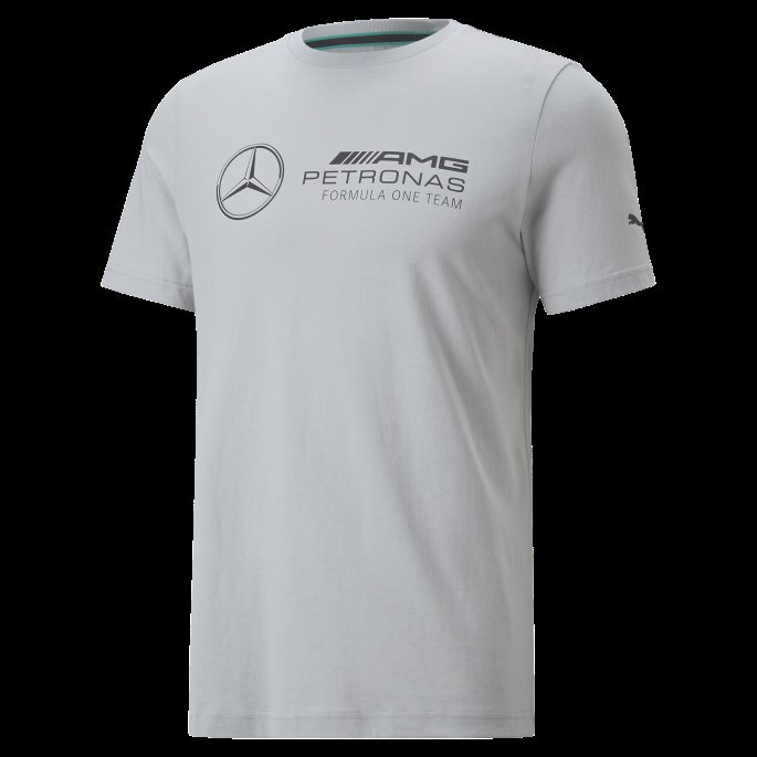 Mercedes-amg Petronas Motorsport F1 Essentials Logo Tee Herre Mercedes Team Silver Puma På Salg