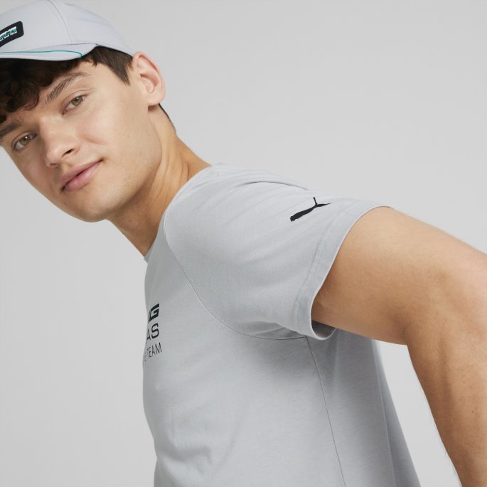 Puma På Salg Mercedes-amg Petronas Motorsport F1 Essentials Logo Tee Herre Mercedes Team Sølv