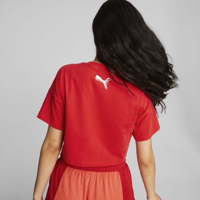 Mod Kvinners Basketball Crop Top Puma På Salg Høyrisiko Rød