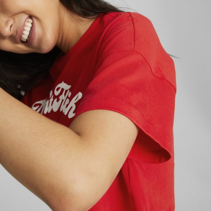 Mod Kvinners Basketball Crop Top Puma På Salg Høyrisiko Rød