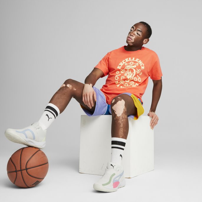Hot Coral Puma På Salg Rebound Kortermet Basketball Tee 1 Menn