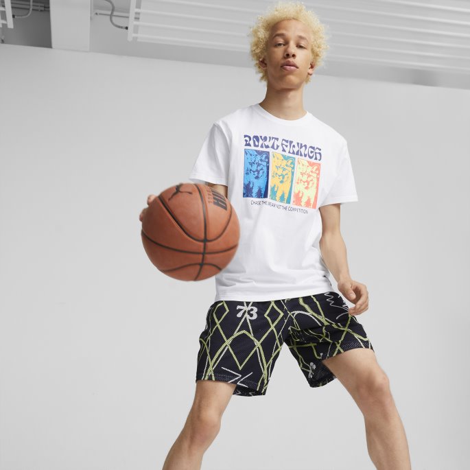 Hvit Rebound Kortermet Basketball T-skjorte 2 Menn Puma På Salg